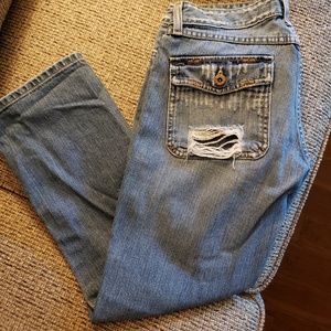 BKE bootcut distressed blue jeans - sz 27